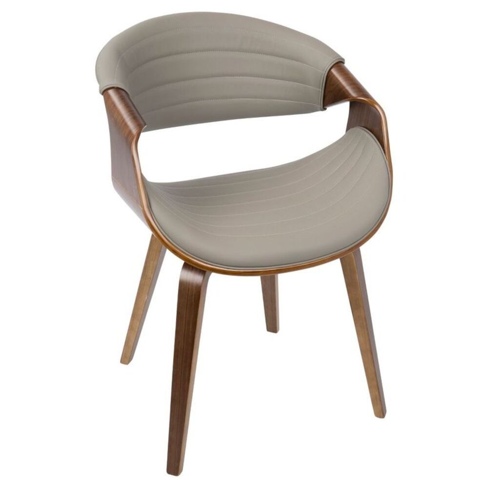 LumiSource - Symphony Mid Century Modern Dining/Accent Chair Gr Brown, Gray